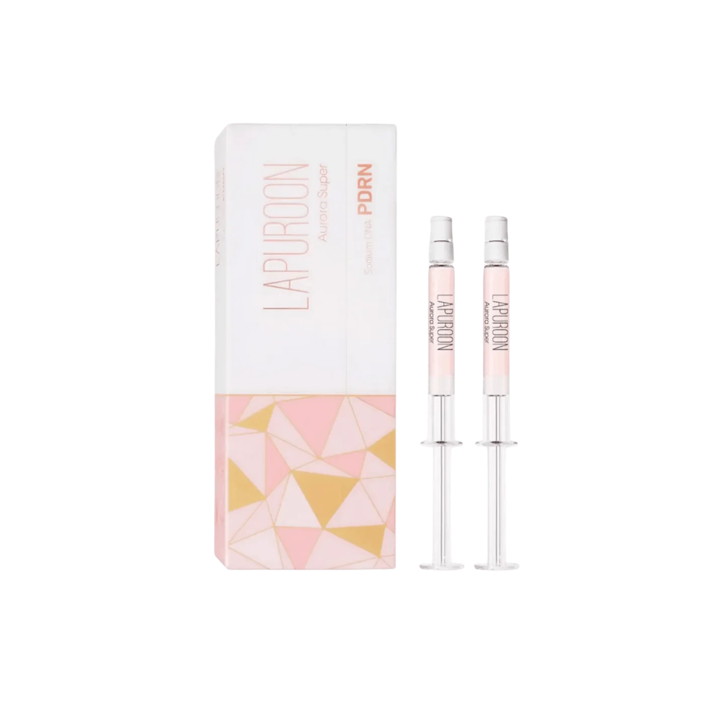 LAPURON Aurora Super PDRN professional skin booster box and prefilled syringes.