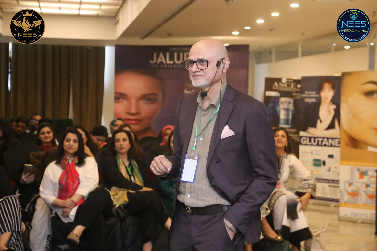 Speaker session at the NEES Medical DQ Paris launch event in Lahore.